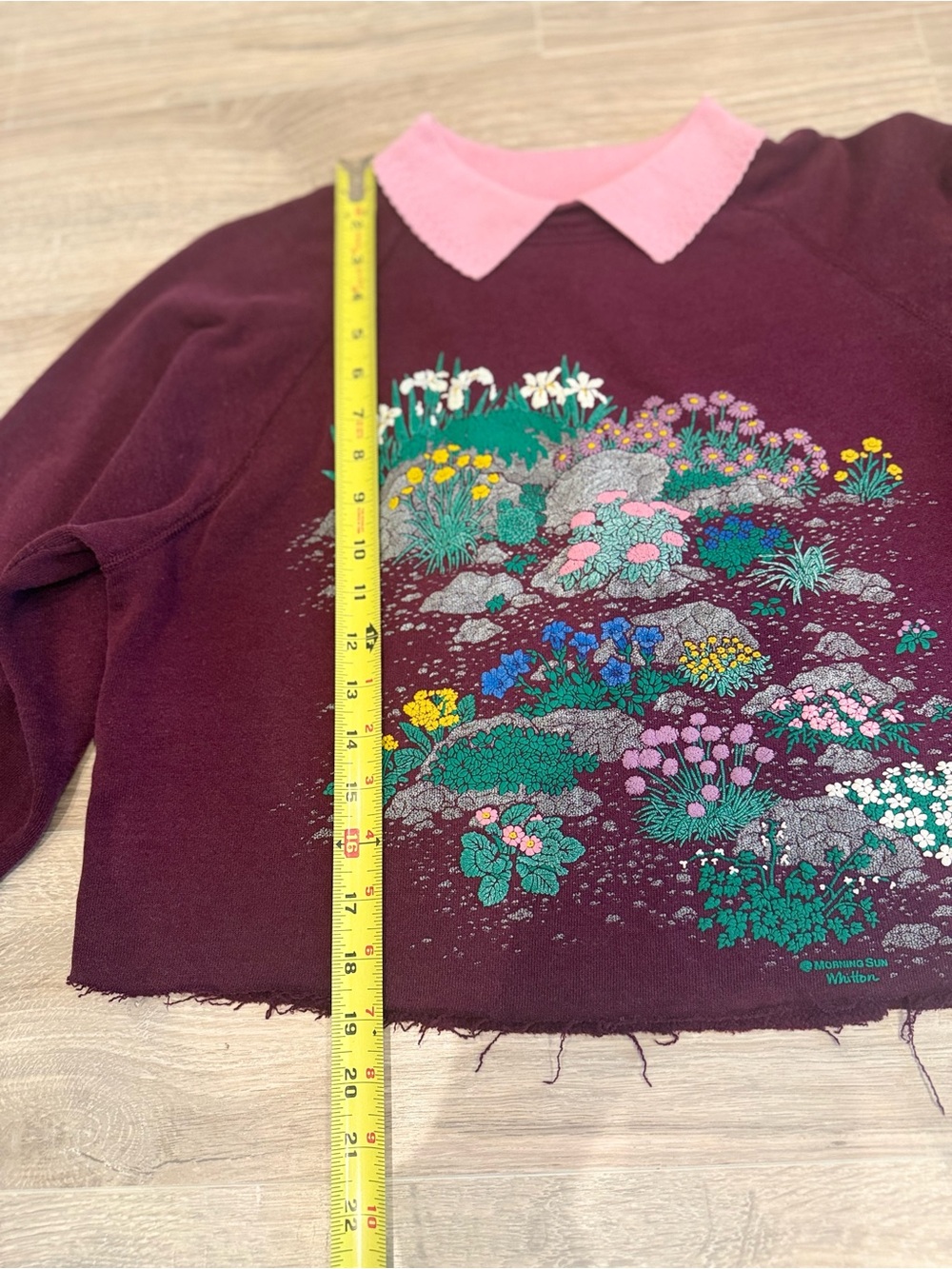 Vintage 80’s Picket & Post Morning Sun Whitton Sweatshirt Crop Cottagecore M - Picture 7 of 8